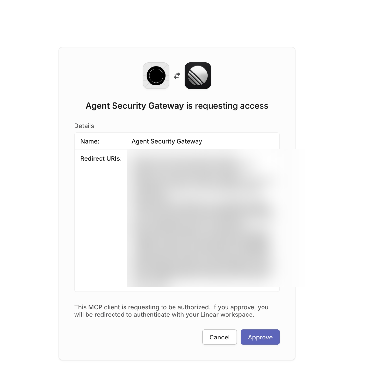 Consent Service confirming the connection