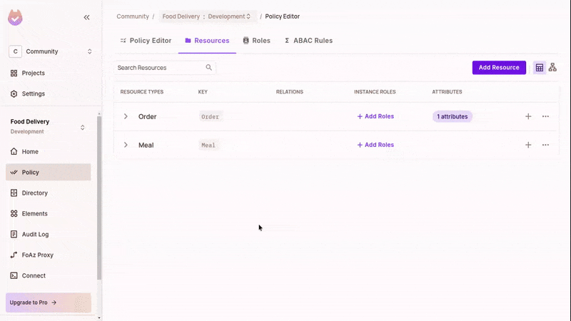 Creating the Order#Vendor resource role and checking the fulfill action for it in the Policy Editor